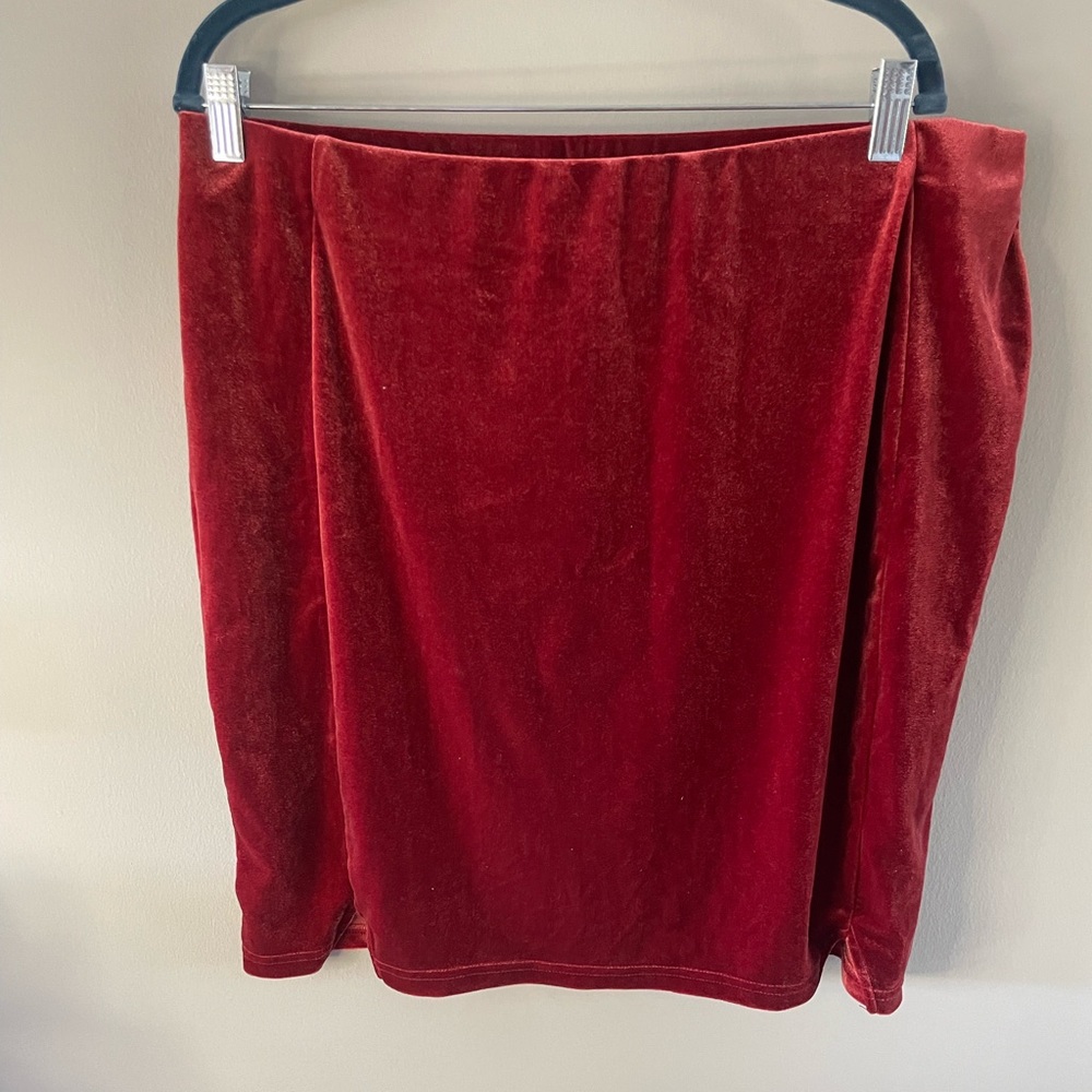 Red Velvet Mini Skirt